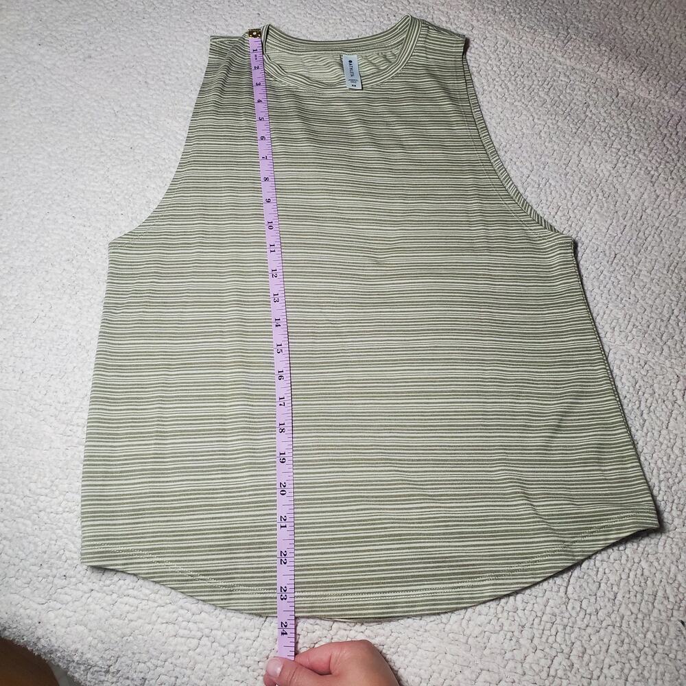 Athleta Cloudlight Striped Muscle Tank Top Stripe Sage Green Athletic XS - Picture 9 of 9